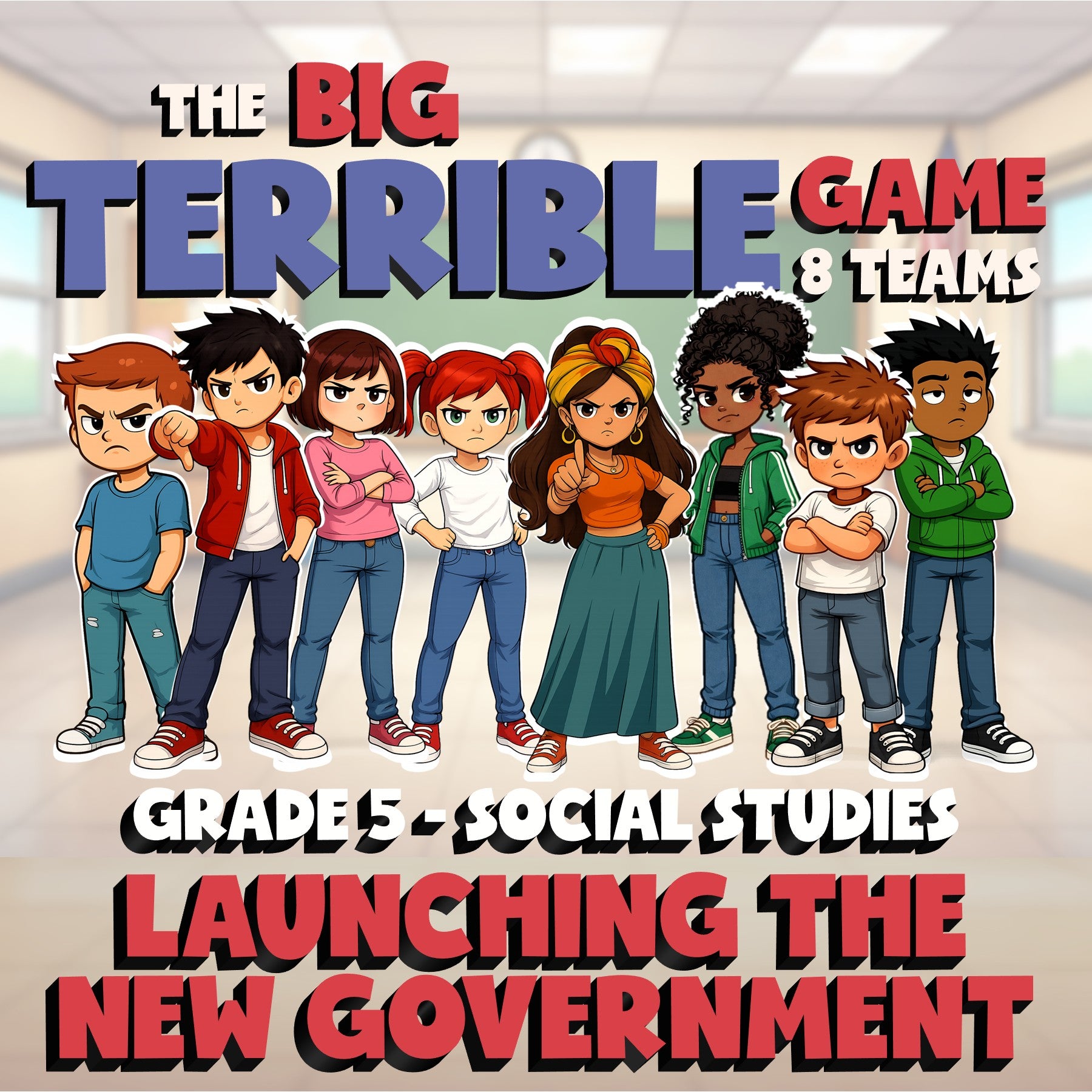 Launching the New Government BIG TERRIBLE GAME - No Prep Grade 5 Socials Review