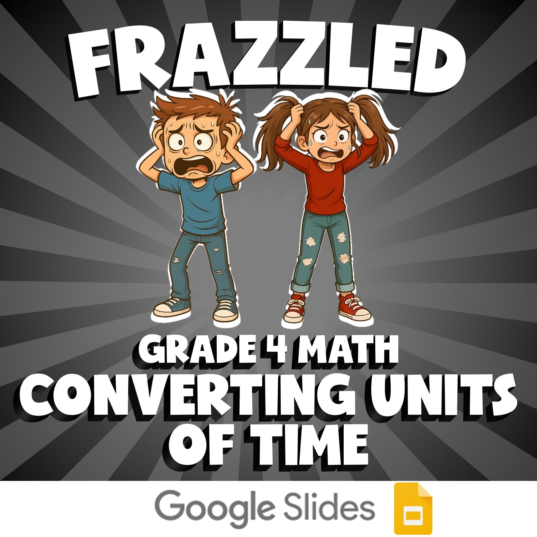 Converting Units of Time FRAZZLED Math Game - No Prep Grade 4 Review Activity
