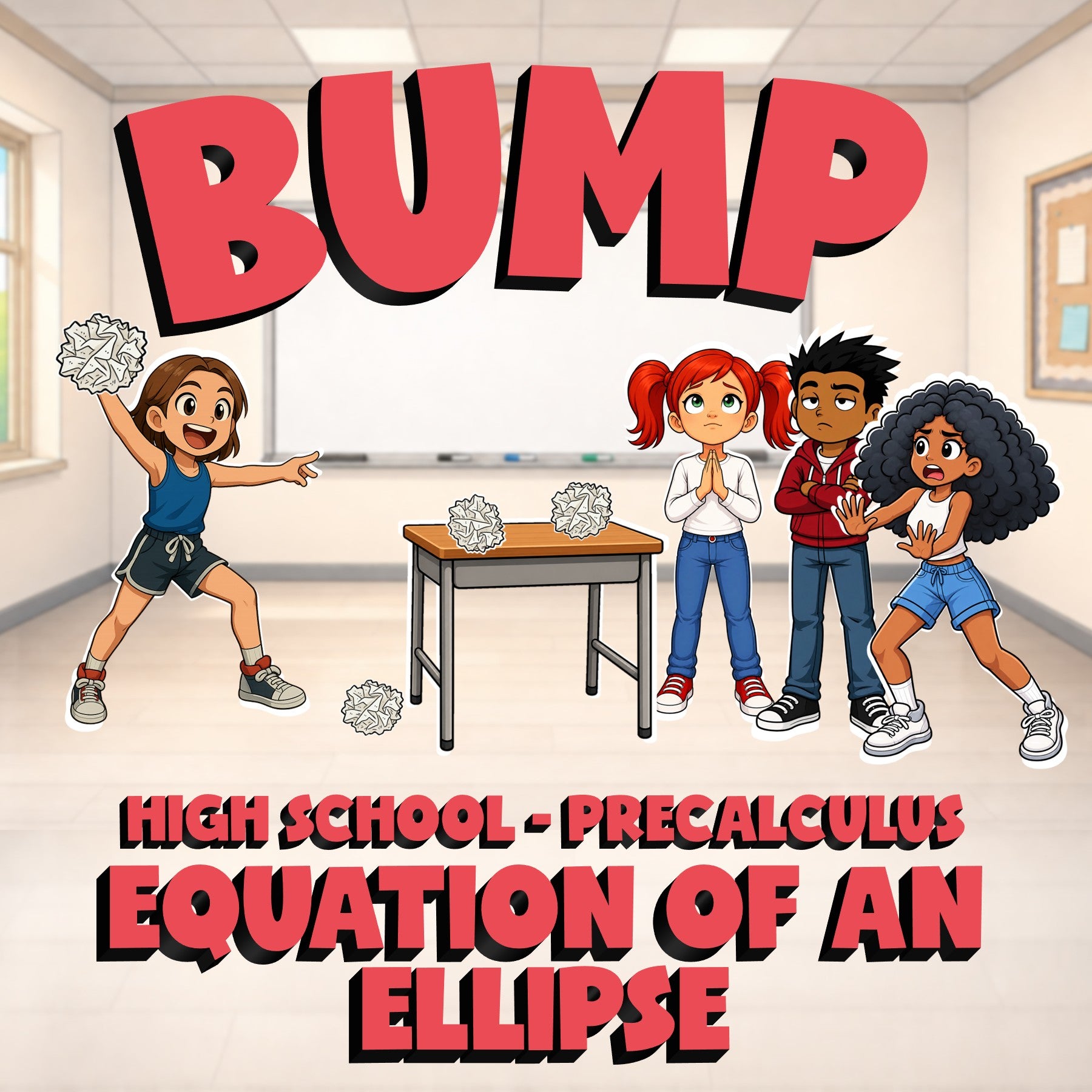 Equation of an Ellipse BUMP Math Game - No Prep PreCalculus Review Activity