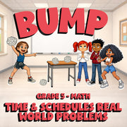 Time & Schedules Real World Problems BUMP Math Game - No Prep Grade 5 Review