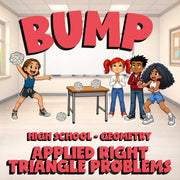 Applied Right Triangle Problems BUMP Math Game - No Prep Geometry Review