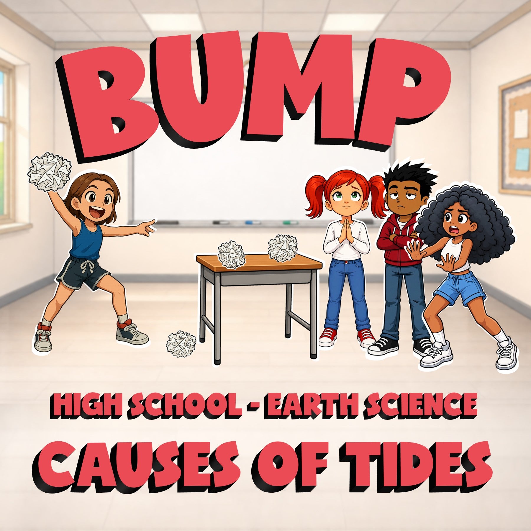 Causes of Tides BUMP Game - No Prep Earth Science Review Activity