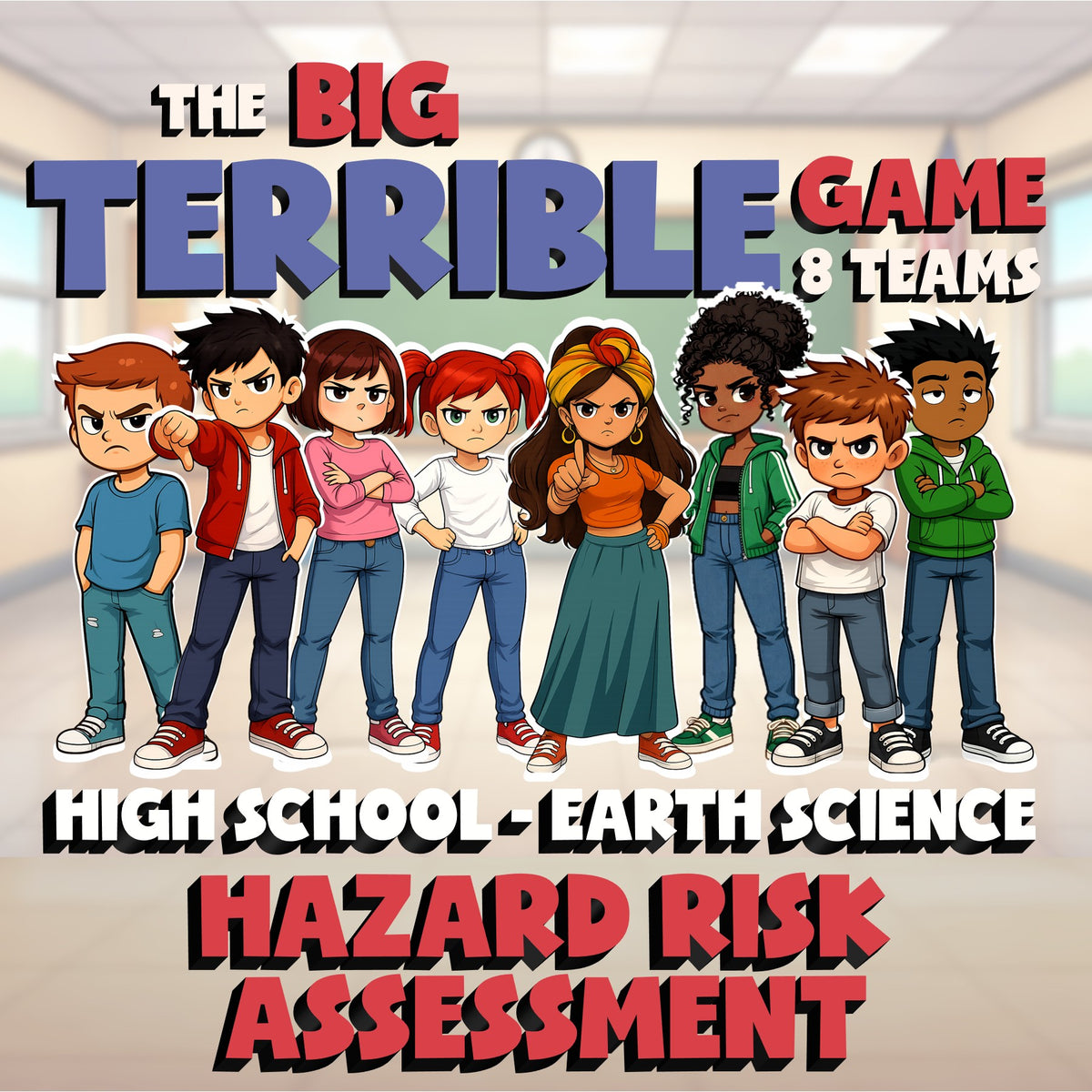 Hazard Risk Assessment BIG TERRIBLE GAME - No Prep Earth Science Review Activity