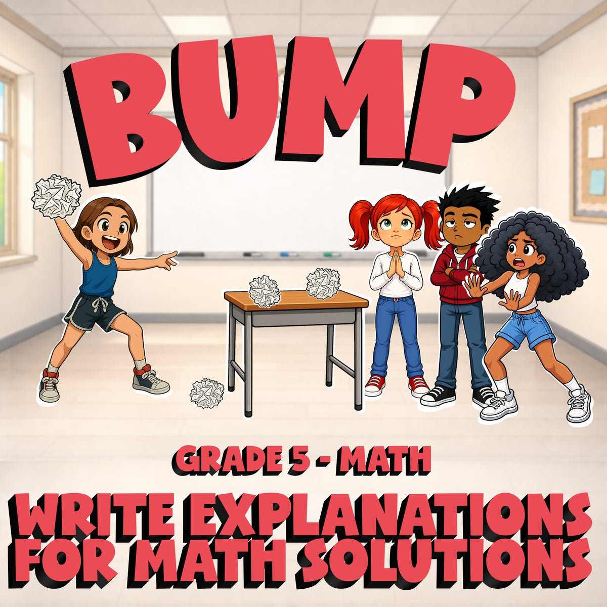 Write Explanations for Math Solutions BUMP Math Game - No Prep Grade 5 Review
