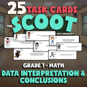 Data Interpretation & Conclusions SCOOT TASK CARDS Math Game - No Prep Grade 7