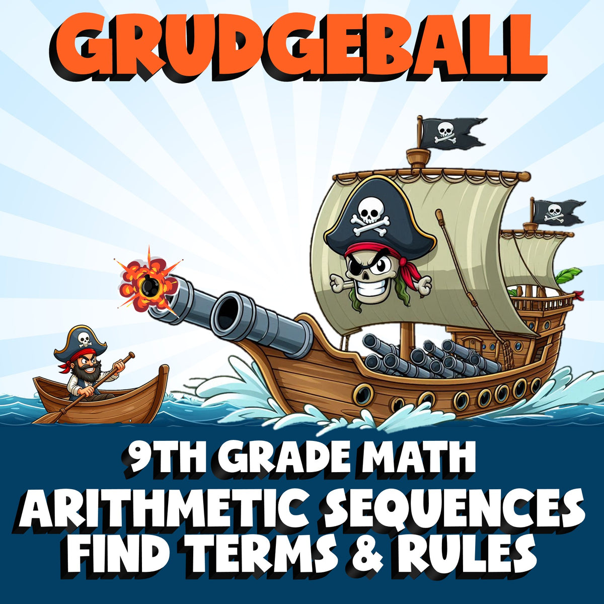 Arithmetic Sequences Find Terms & Rules GRUDGEBALL Math Game - No Prep Grade 9