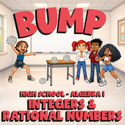 Integers & Rational Numbers BUMP Math Game - No Prep Algebra 1 Review Activity