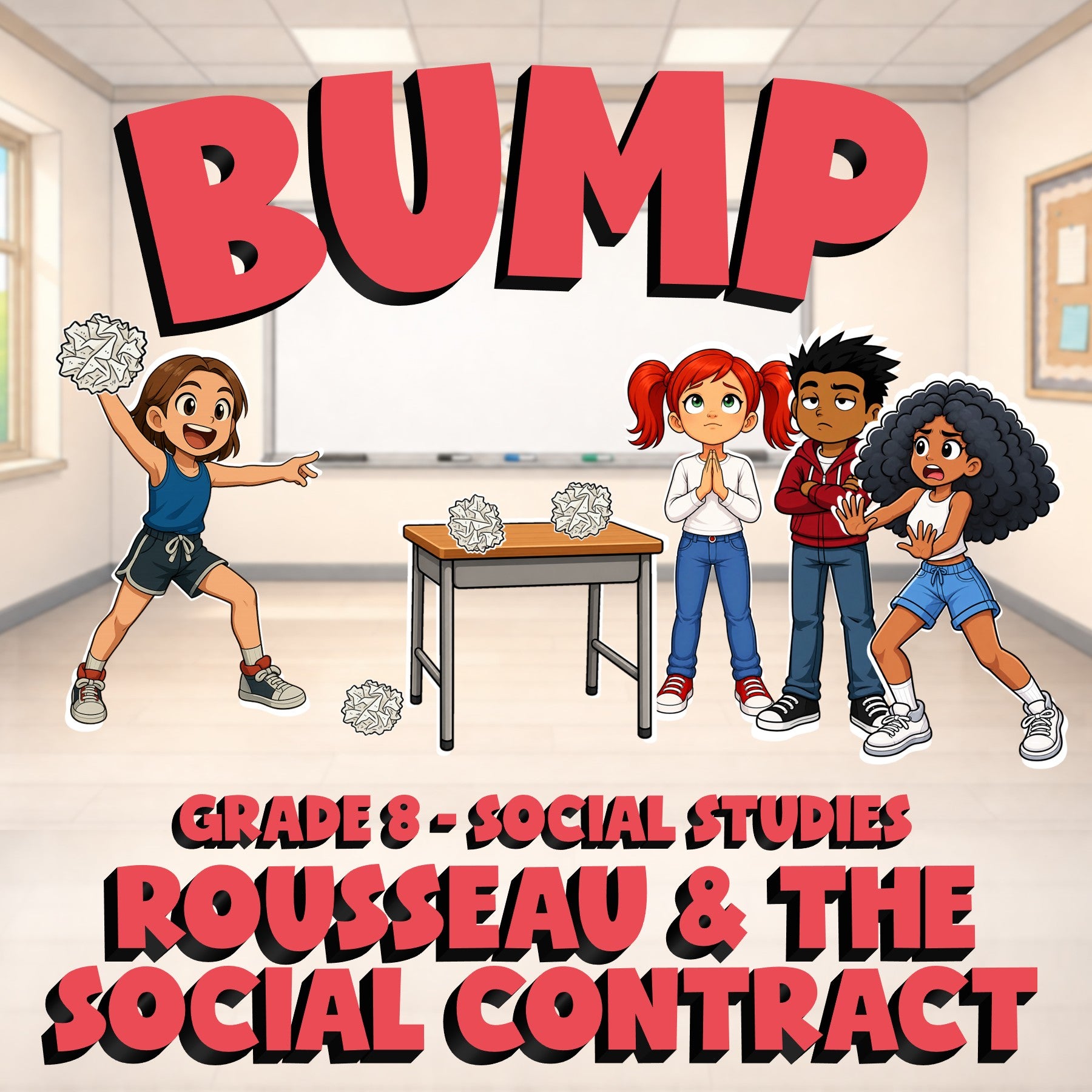 Rousseau & the Social Contract BUMP Socials Game - No Prep Grade 8 Review