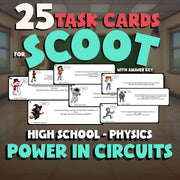 Power in Circuits SCOOT TASK CARDS Science Game - No Prep Physics Review