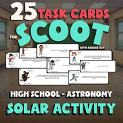 Solar Activity SCOOT TASK CARDS Science Game - No Prep Astronomy Review Activity