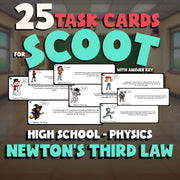 Newton’s Third Law SCOOT TASK CARDS Science Game - No Prep Physics Review