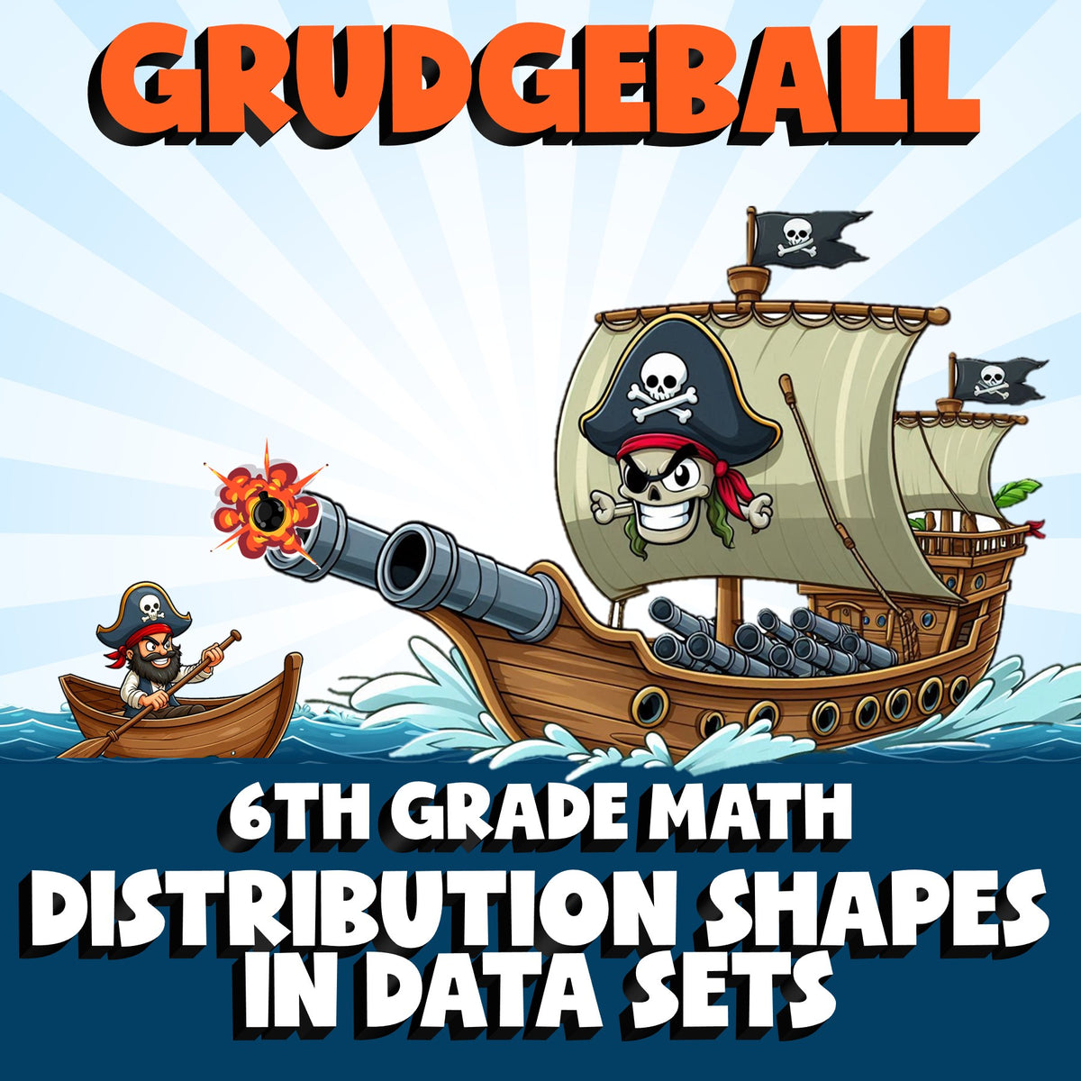 Distribution Shapes in Data Sets GRUDGEBALL Math Game - No Prep Grade 6 Review