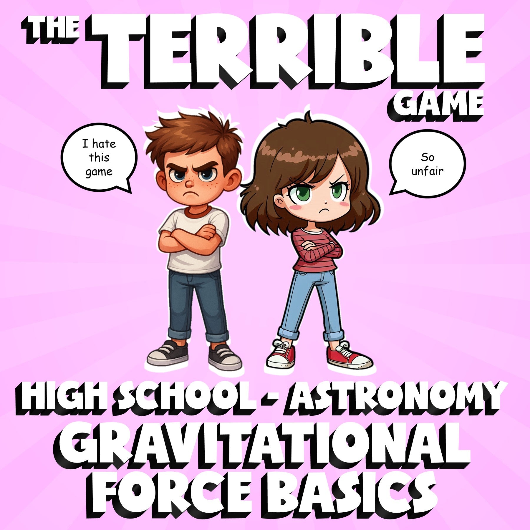 Gravitational Force Basics THE TERRIBLE GAME - No Prep Astronomy Science Review
