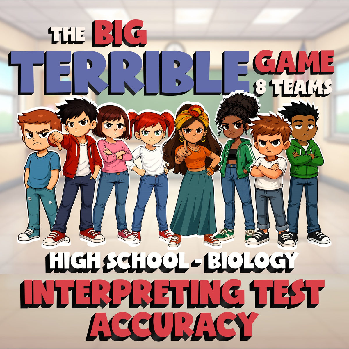 Interpreting Test Accuracy BIG TERRIBLE GAME - No Prep Biology Science Review