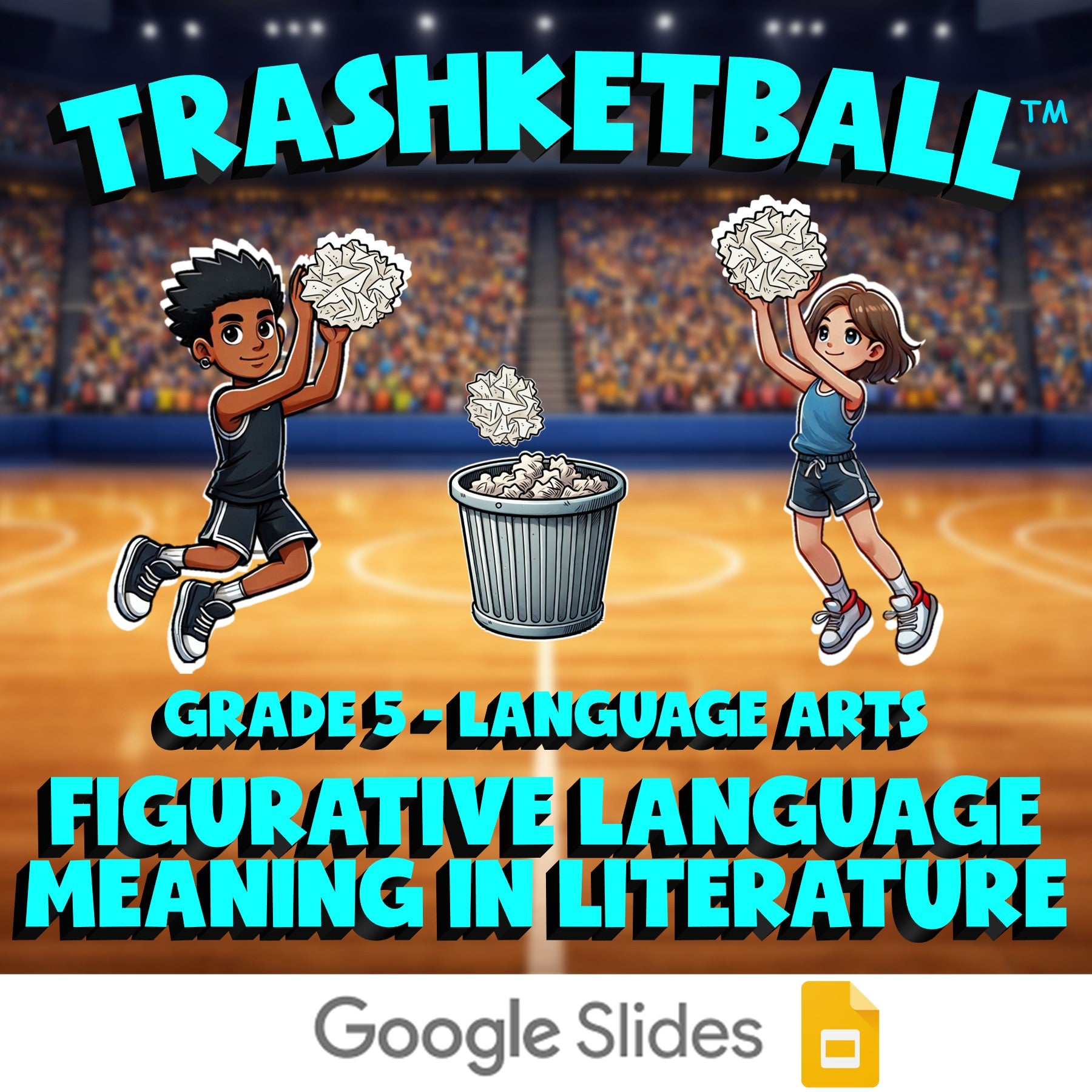 Figurative Language Meaning in Literature TRASHKETBALL ELA Game - Grade 5