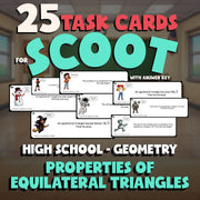Properties of Equilateral Triangles SCOOT TASK CARDS Math Game - Geometry