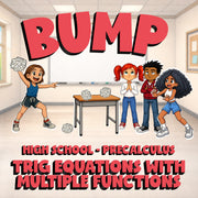 Trig Equations with Multiple Functions BUMP Math Game - No Prep PreCalculus