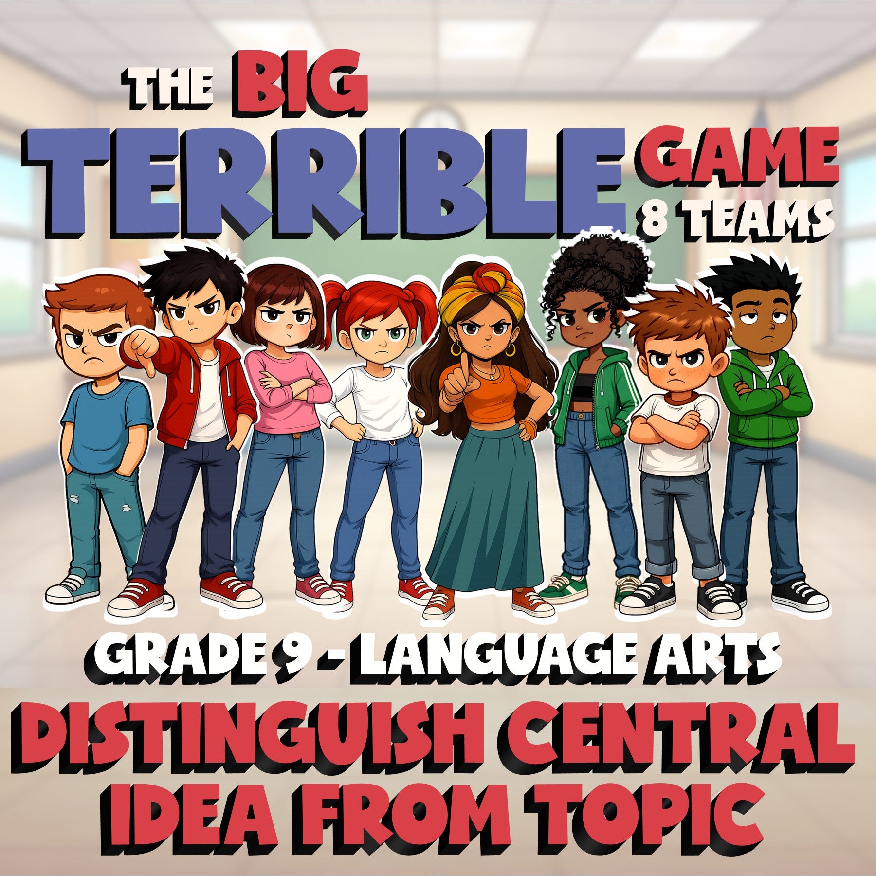 Distinguish Central Idea from Topic BIG TERRIBLE GAME - Grade 9 ELA Review