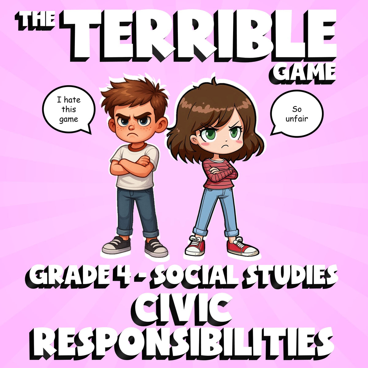 Civic Responsibilities THE TERRIBLE GAME - No Prep Grade 4 Socials Review
