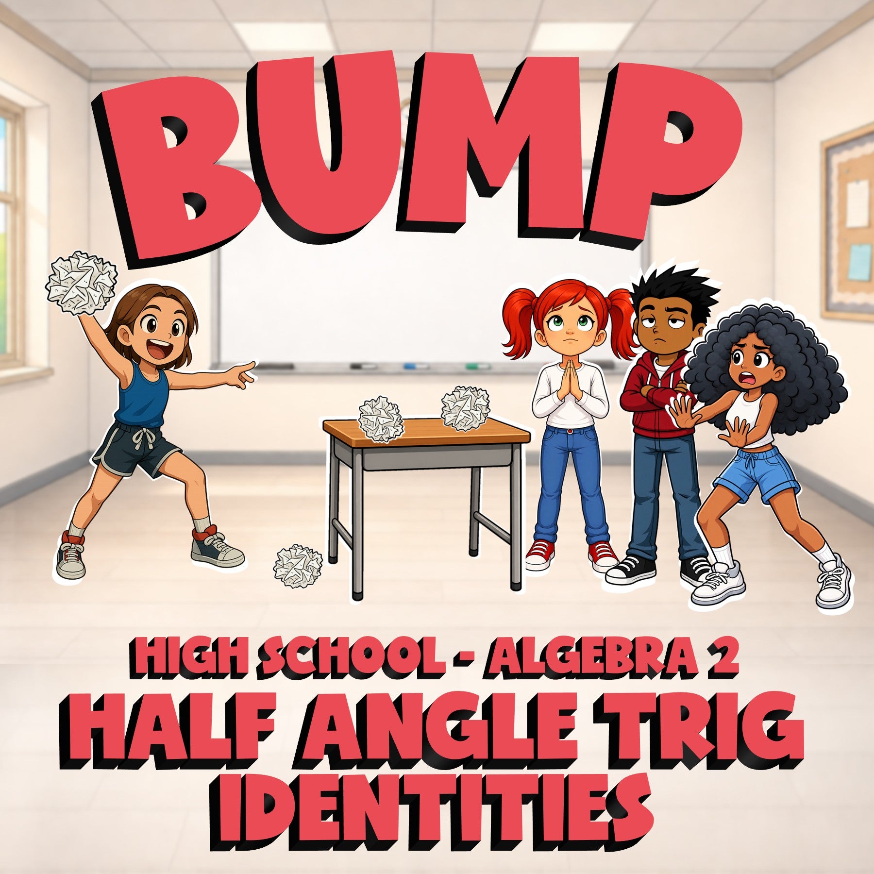 Half Angle Trig Identities BUMP Math Game - No Prep Algebra 2 Review Activity