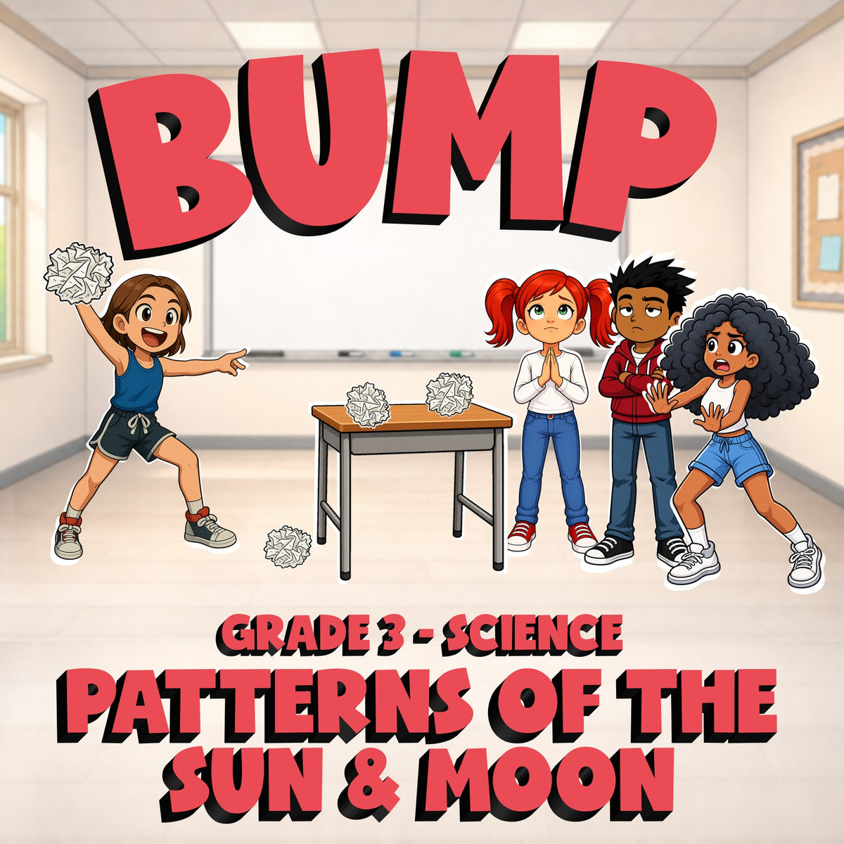 Patterns of the Sun & Moon BUMP Science Game - No Prep Grade 3 Review Activity