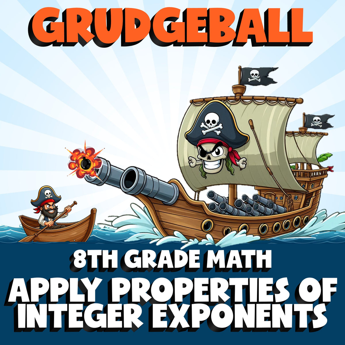 Apply Properties of Integer Exponents GRUDGEBALL Math Game - No Prep Grade 8