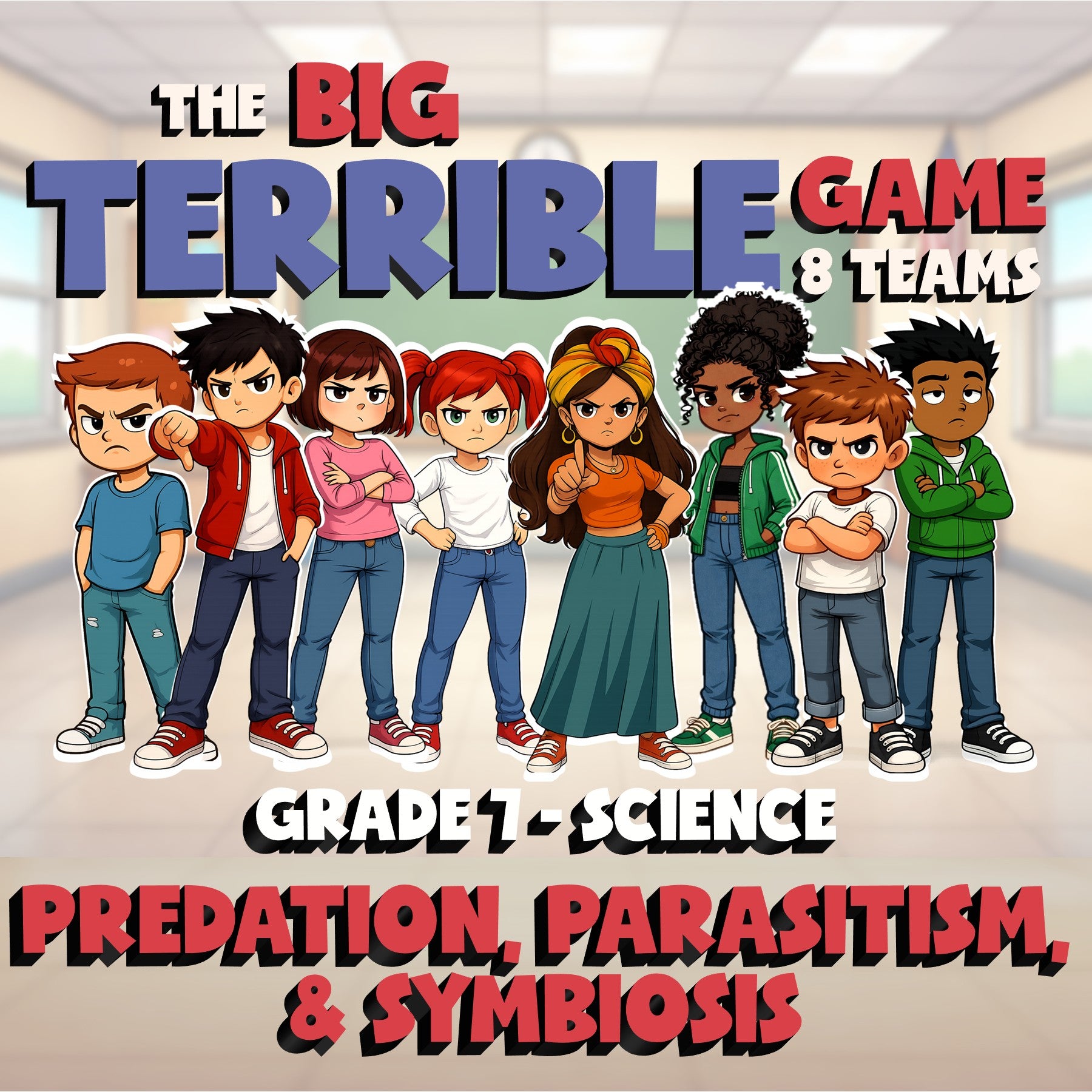 Predation, Parasitism, & Symbiosis BIG TERRIBLE GAME - Grade 7 Science Review