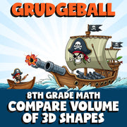 Compare Volume of 3D Shapes GRUDGEBALL Math Game - No Prep Grade 8 Review