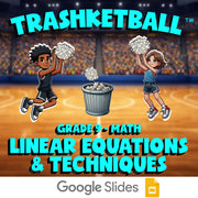 Linear Equations & Techniques TRASHKETBALL Math Game - No Prep Grade 9 Review