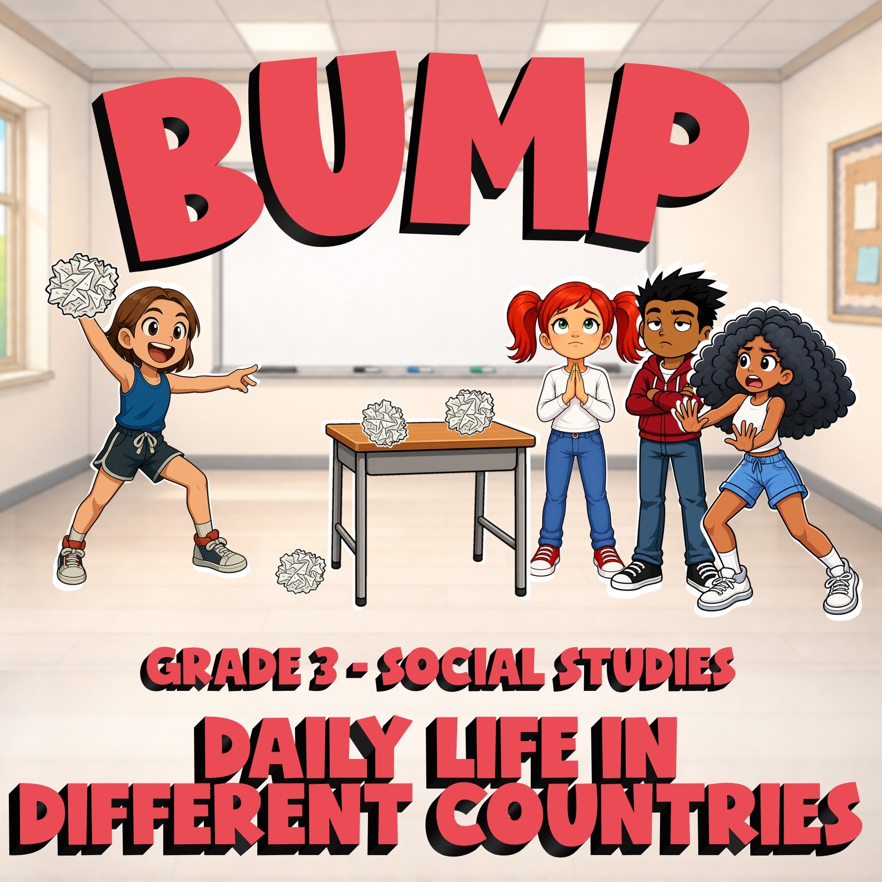 Daily Life in Different Countries BUMP Socials Game - No Prep Grade 3 Review