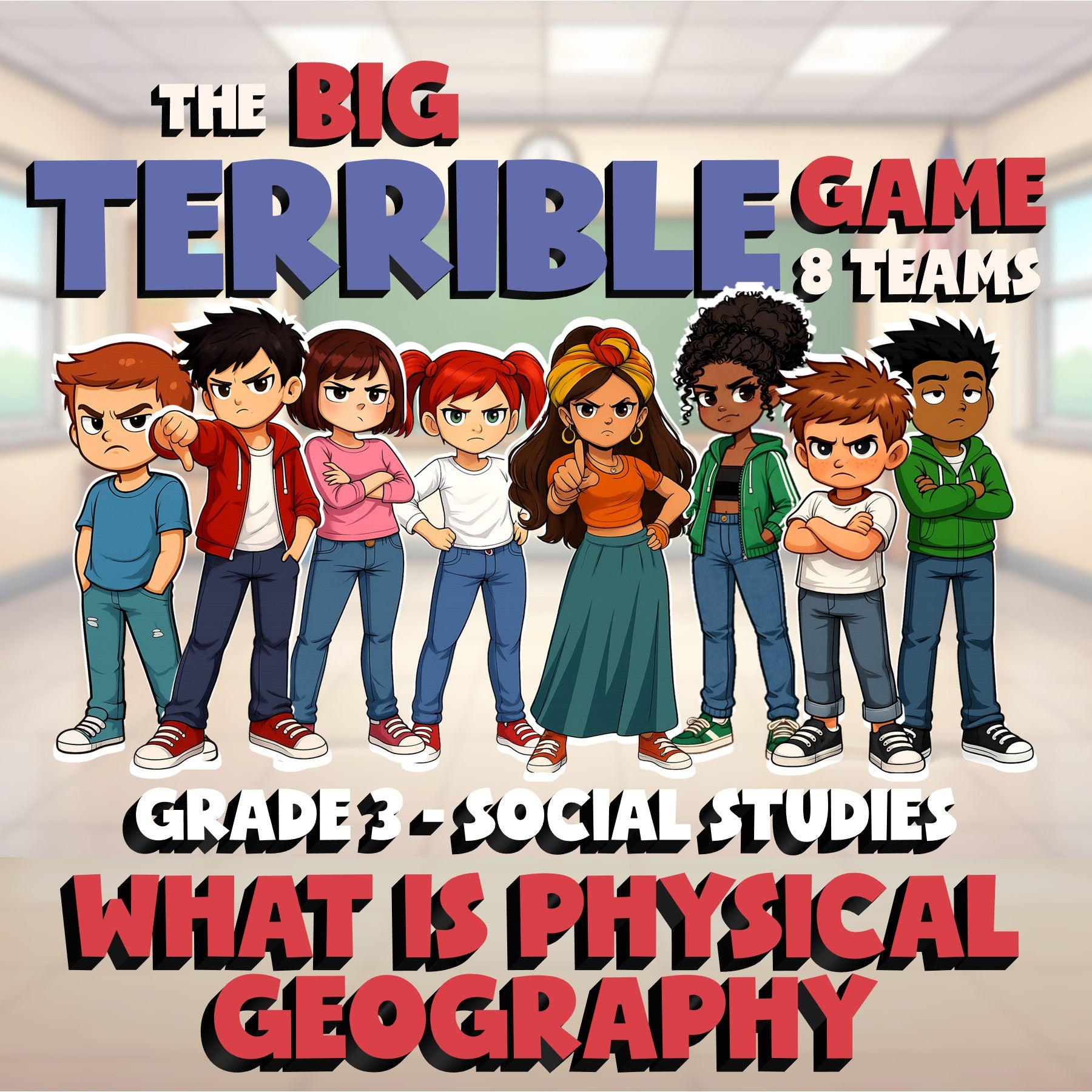 What Is Physical Geography BIG TERRIBLE GAME - No Prep Grade 3 Socials Review