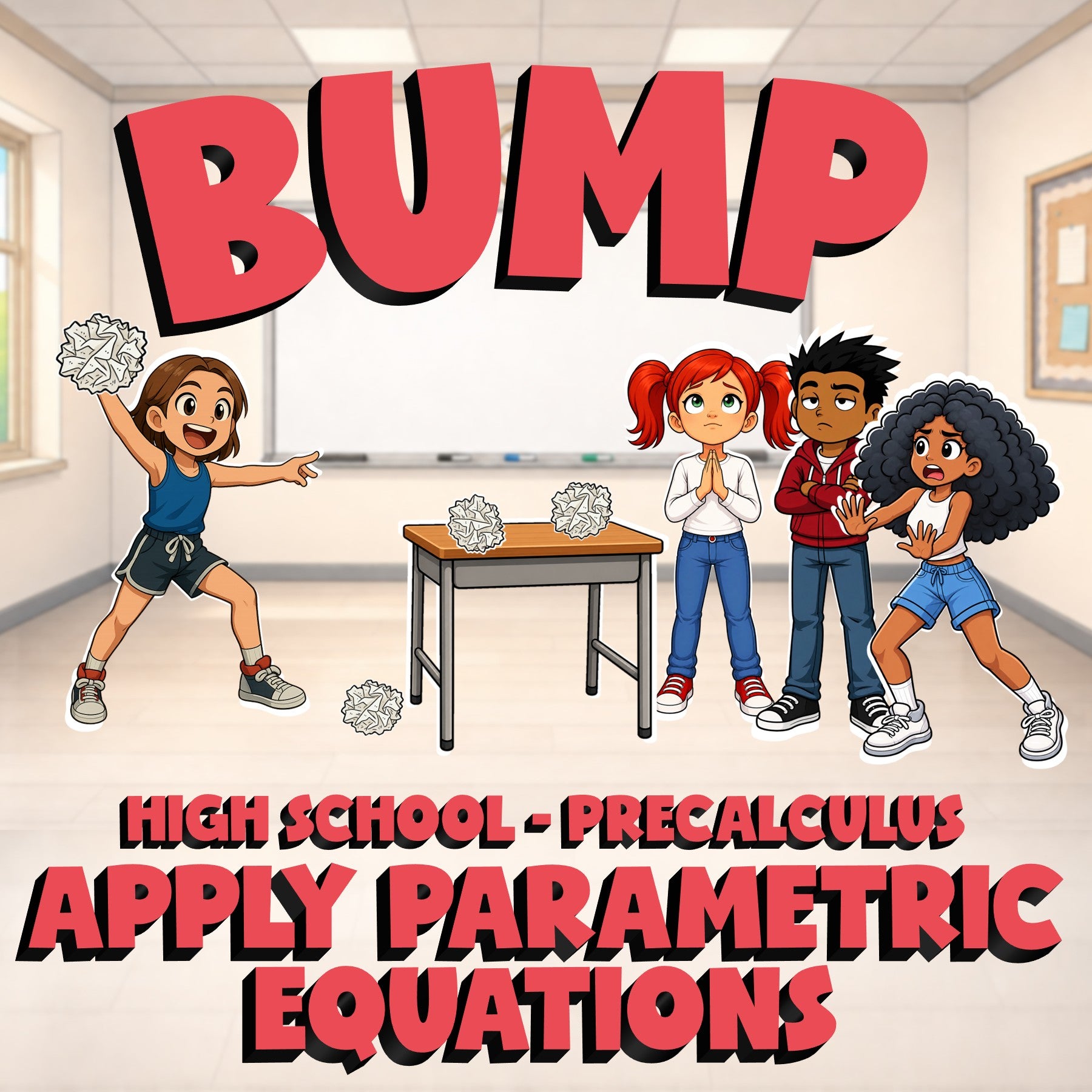 Apply Parametric Equations BUMP Math Game - No Prep PreCalculus Review Activity