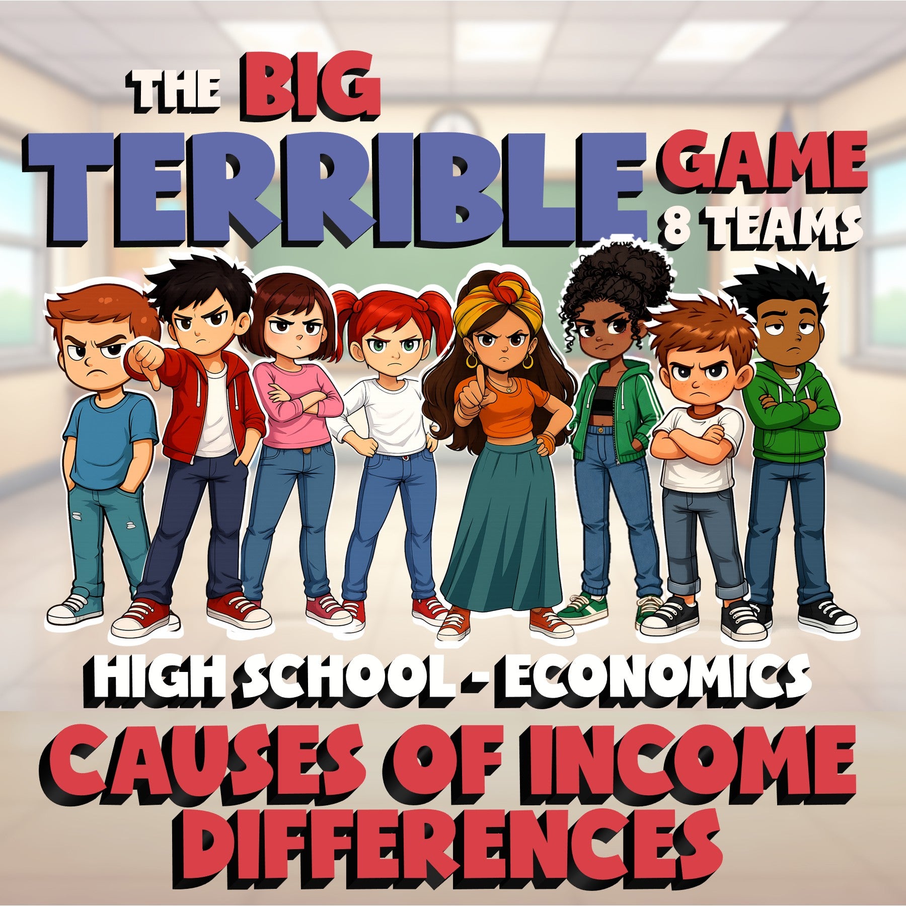 Causes of Income Differences BIG TERRIBLE GAME - No Prep Economics Review
