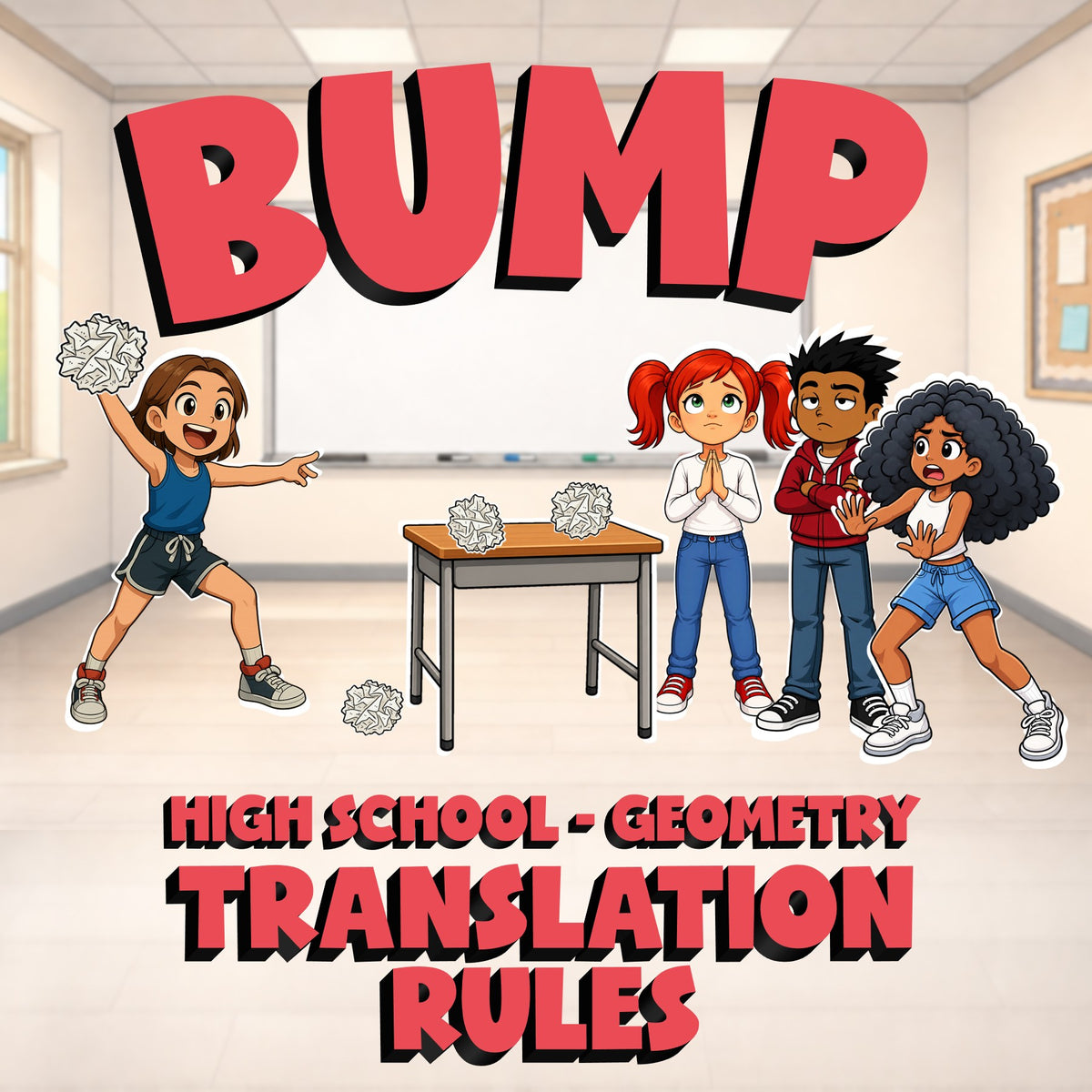 Translation Rules BUMP Math Game - No Prep Geometry Review Activity