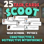 Constructive & Destructive Interference SCOOT TASK CARDS Science Game - Physics