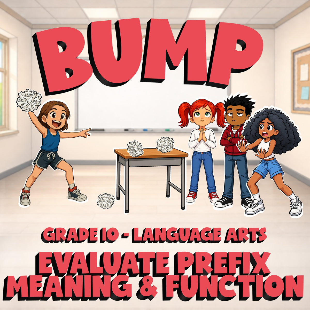 Evaluate Prefix Meaning & Function BUMP ELA Game - No Prep Grade 10 Review