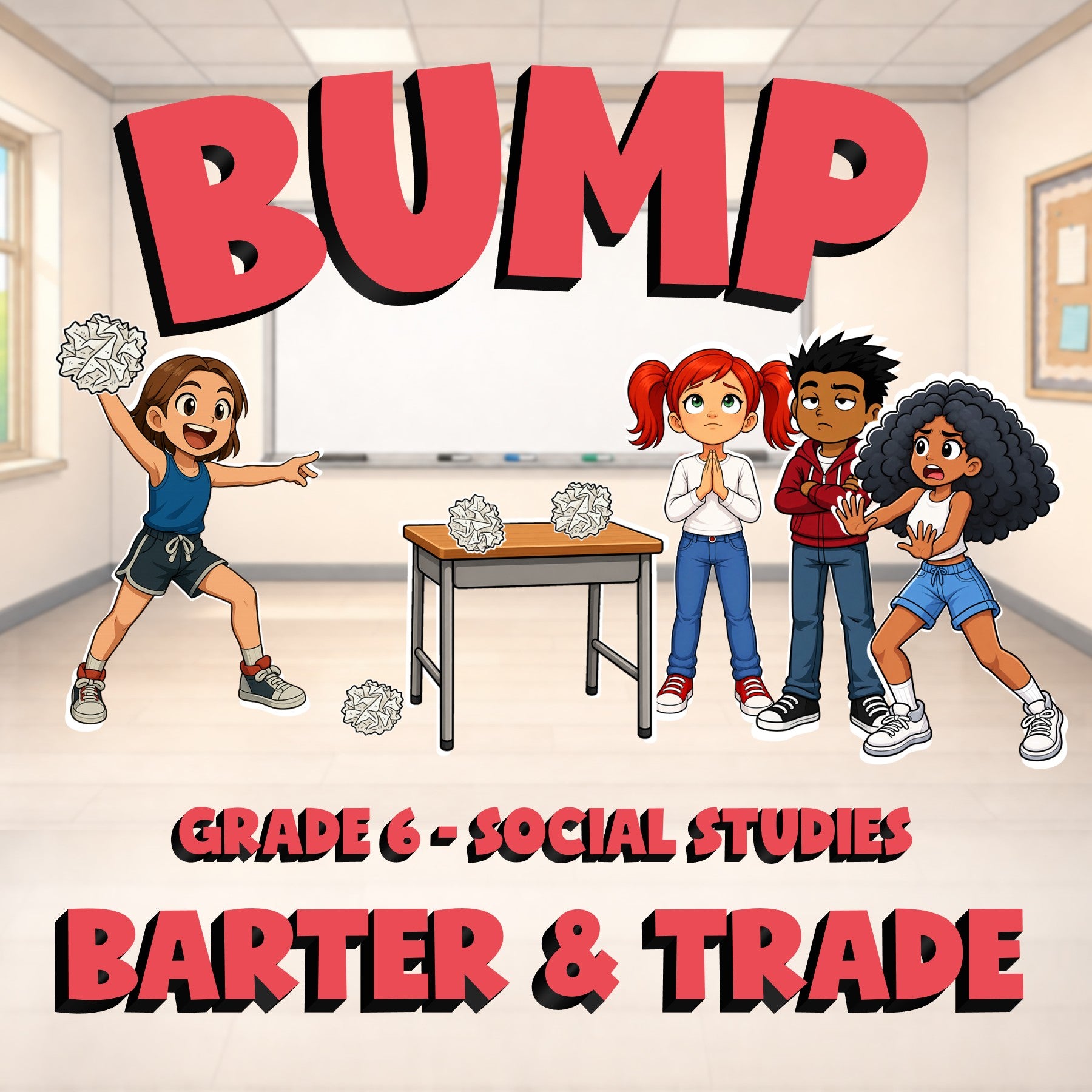 Barter & Trade BUMP Socials Game - No Prep Grade 6 Review Activity