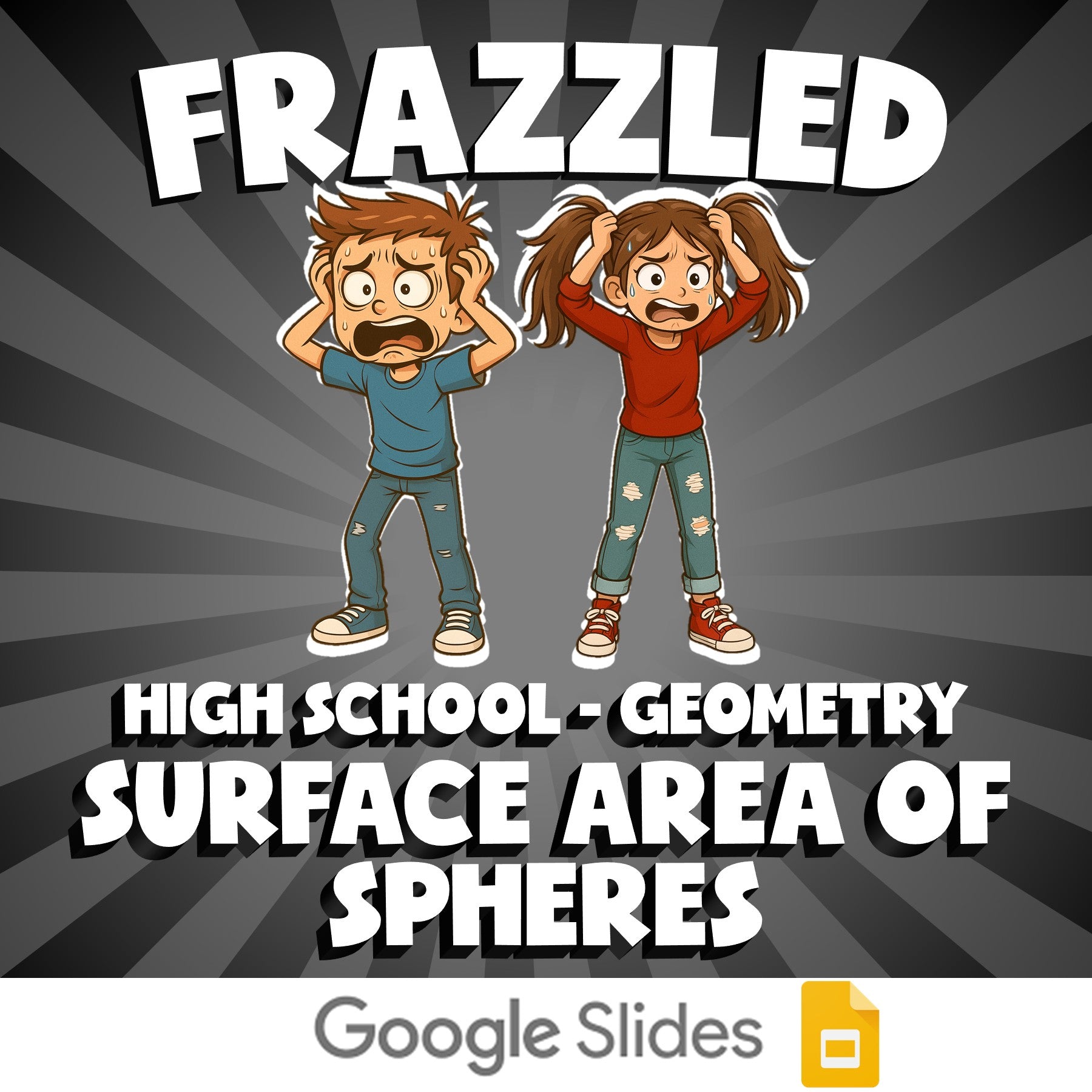 Surface Area of Spheres FRAZZLED Math Game - No Prep Geometry Review Activity
