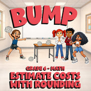 Estimate Costs with Rounding BUMP Math Game - No Prep Grade 6 Review Activity