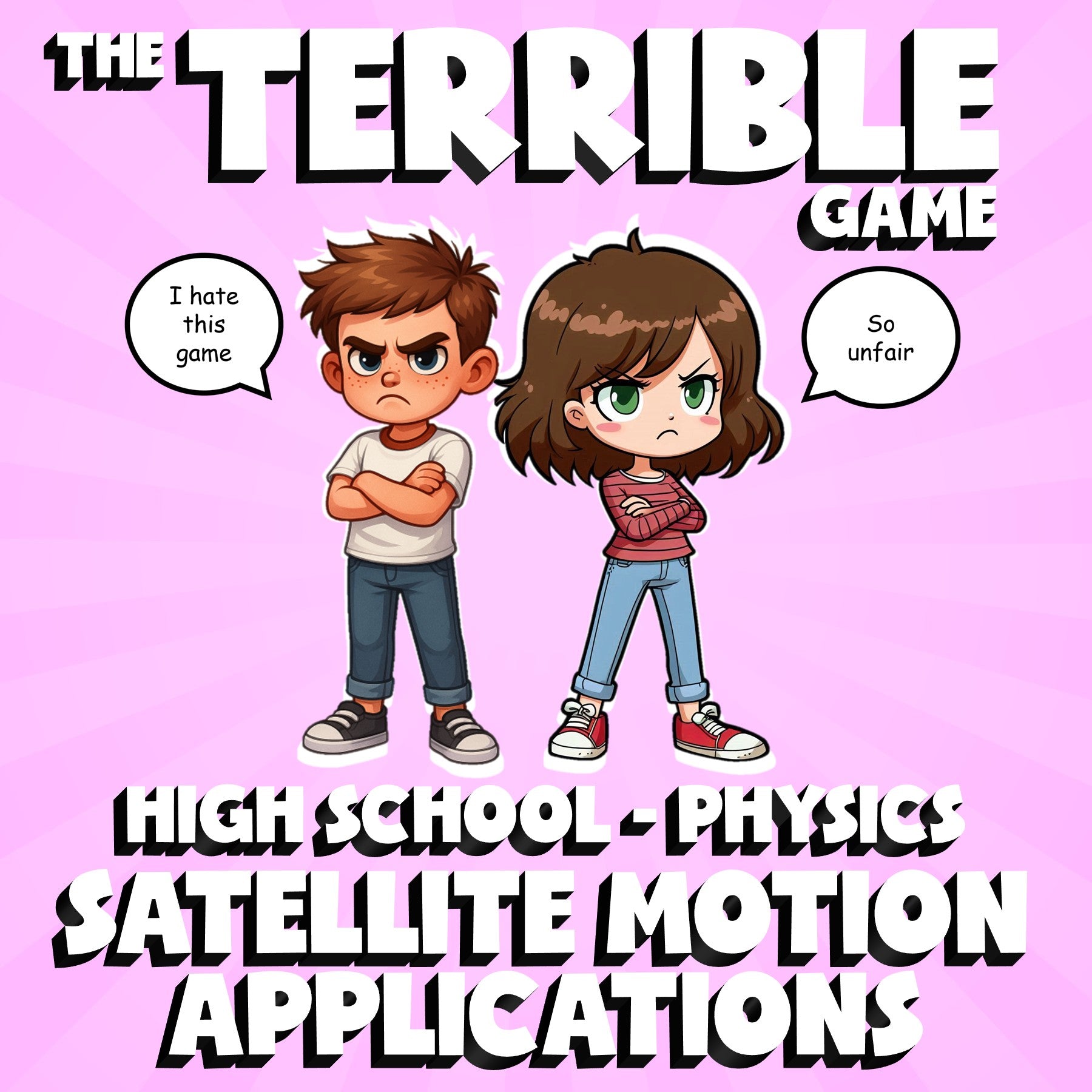 Satellite Motion Applications THE TERRIBLE GAME - No Prep Physics Science Review