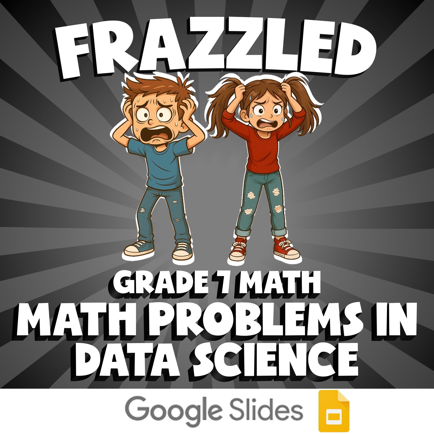 Math Problems in Data Science FRAZZLED Math Game - No Prep Grade 7 Review