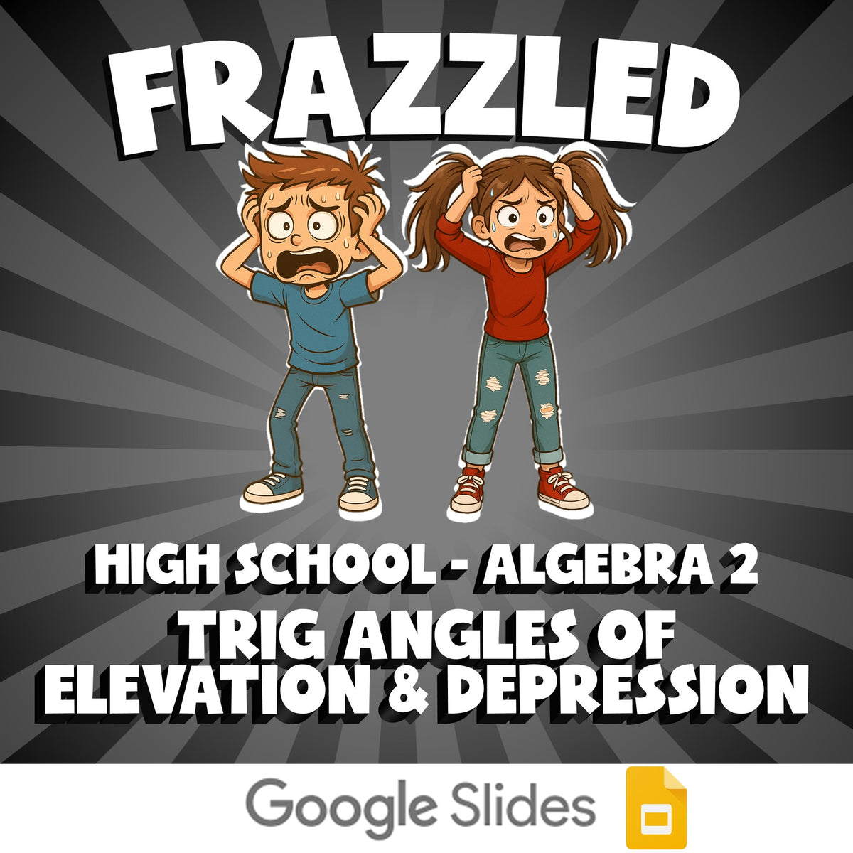 Trig Angles of Elevation & Depression FRAZZLED Math Game - No Prep Algebra 2