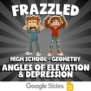 Angles of Elevation & Depression FRAZZLED Math Game - No Prep Geometry Review