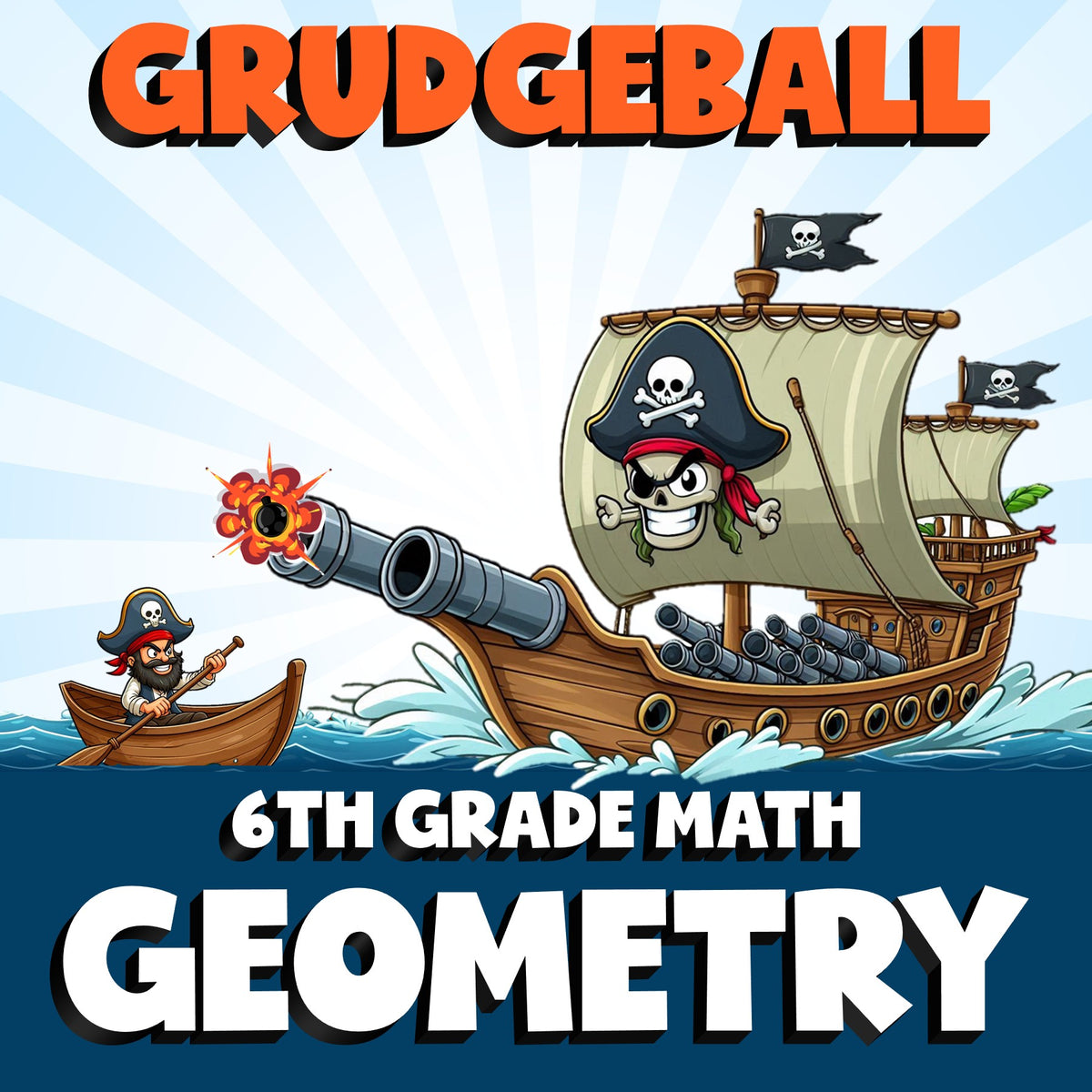 Geometry GRUDGEBALL Math Game - No Prep Grade 6 Review Activity