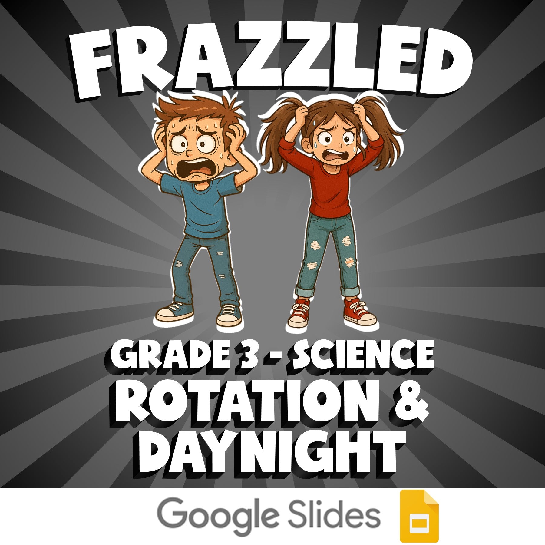 Rotation & Daynight FRAZZLED Science Game - No Prep Grade 3 Review Activity