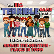 Answer the Question - Places in Town BIG TERRIBLE GAME - No Prep French Exercise