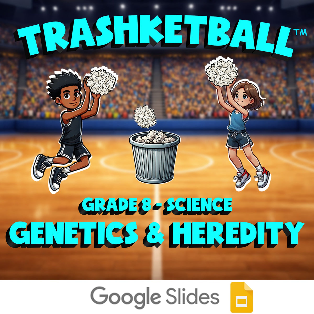Genetics & Heredity TRASHKETBALL Science Game - No Prep Grade 8 Review Activity