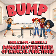 Domain Restrictions of Radical Functions BUMP Math Game - No Prep Algebra 2