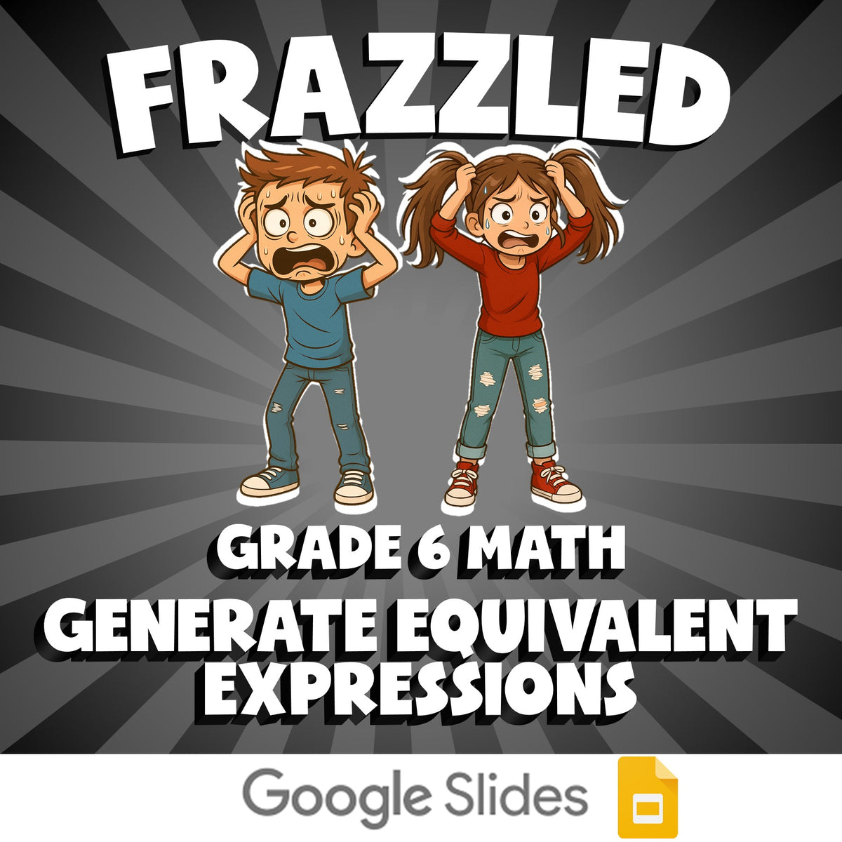 Generate Equivalent Expressions FRAZZLED Math Game - No Prep Grade 6 Review