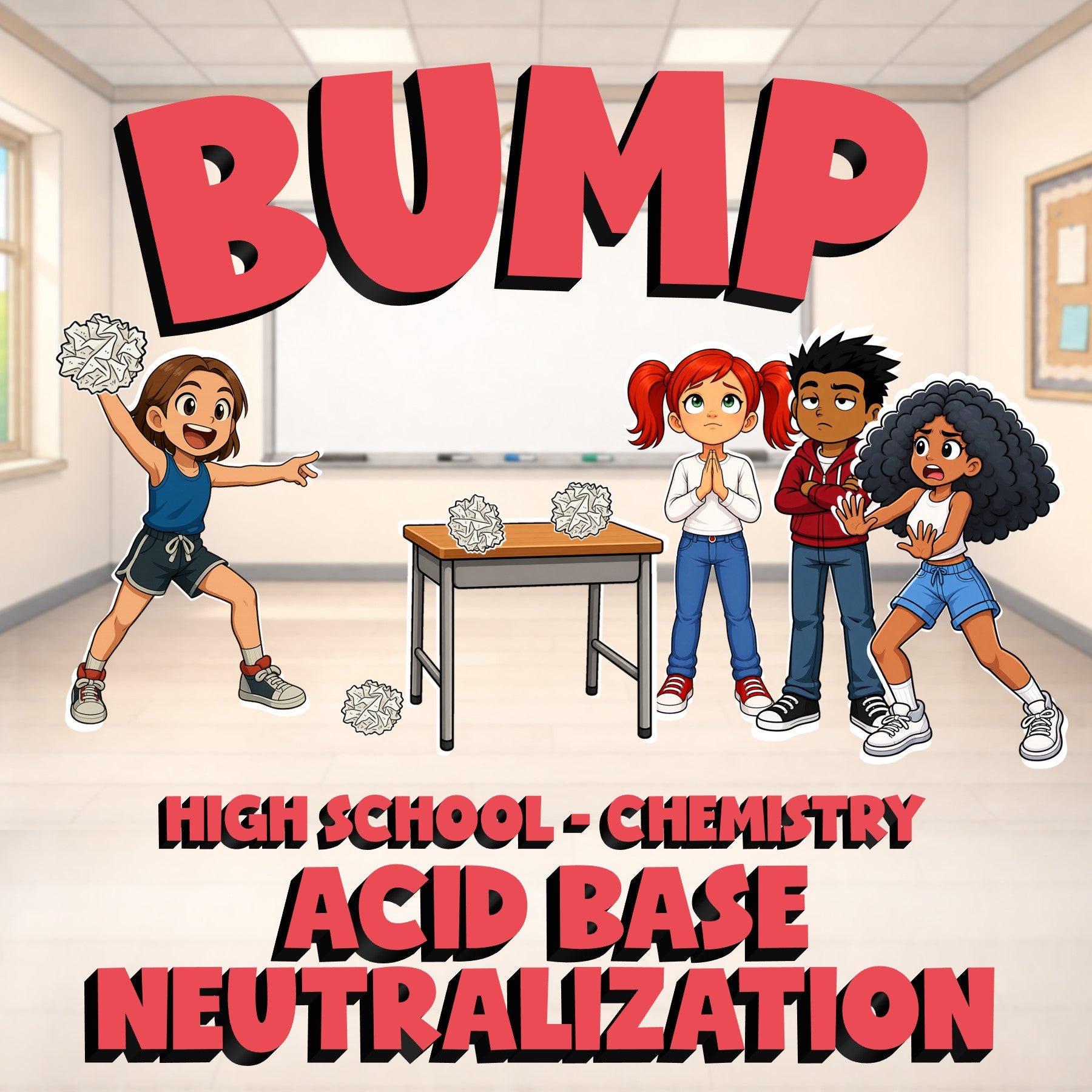 Acid Base Neutralization BUMP Science Game - No Prep Chemistry Review Activity